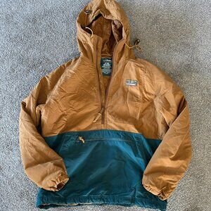 L.L. Bean Tan and Green Pullover Ski Jacket Medium